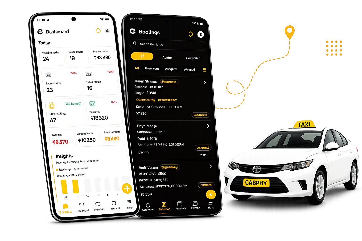 CabPhy product — finance and fleet on mobile