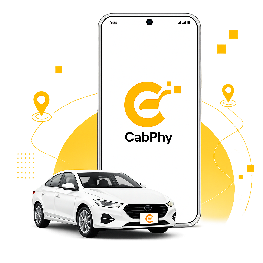 CabPhy mobile app with vehicle